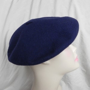 Sombrero de boina Kangol Vintage de lana Azul Marino Chic imagen 2