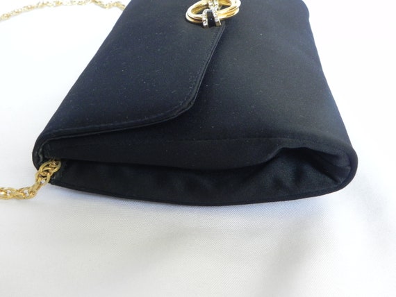 Black Silk Rodo Designer Evening Bag Purse Should… - image 4