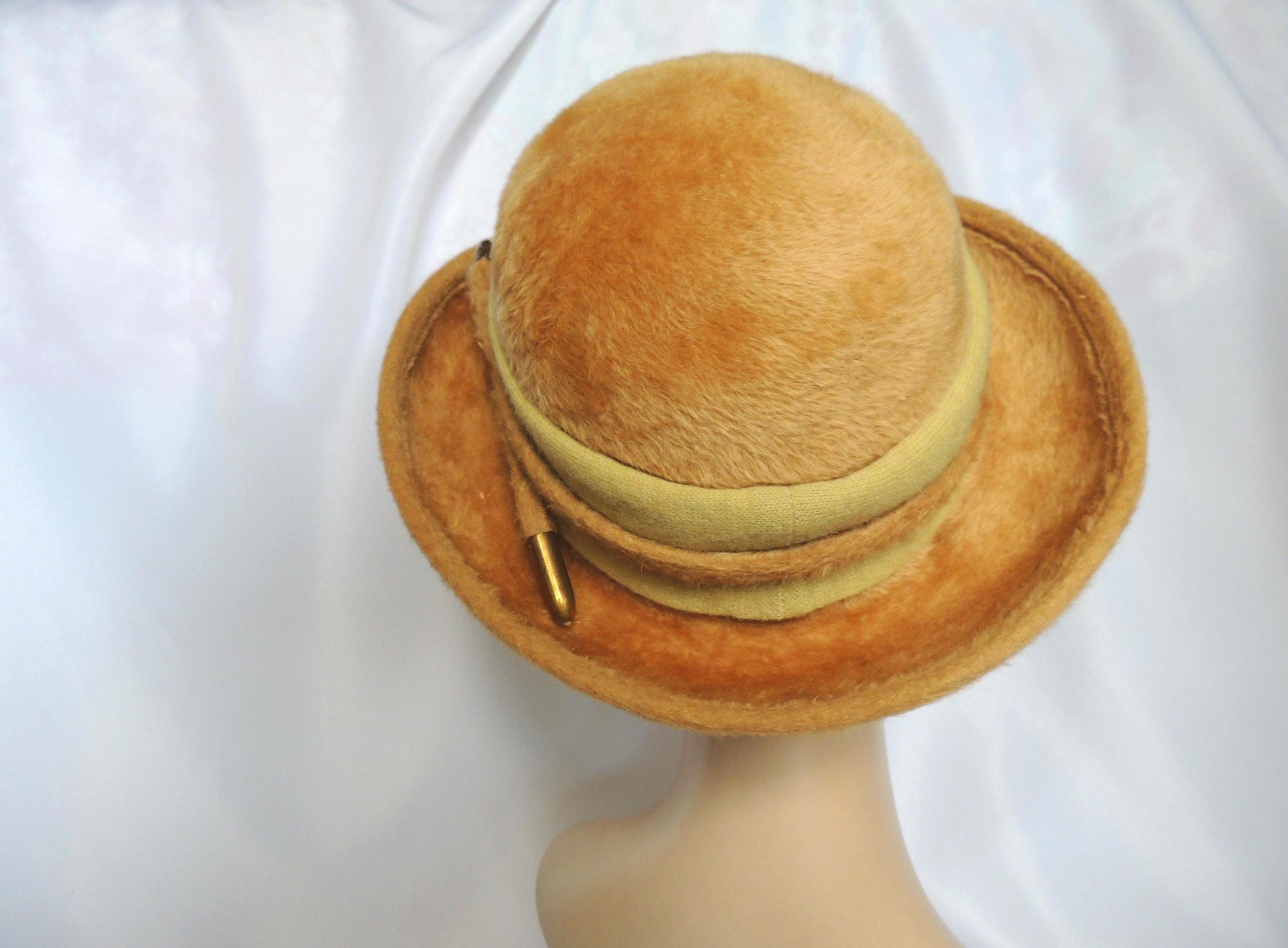 Vintage Mr. John Jr. Tan Felted Fur Dress Hat Bucket/fedora  display picture 2