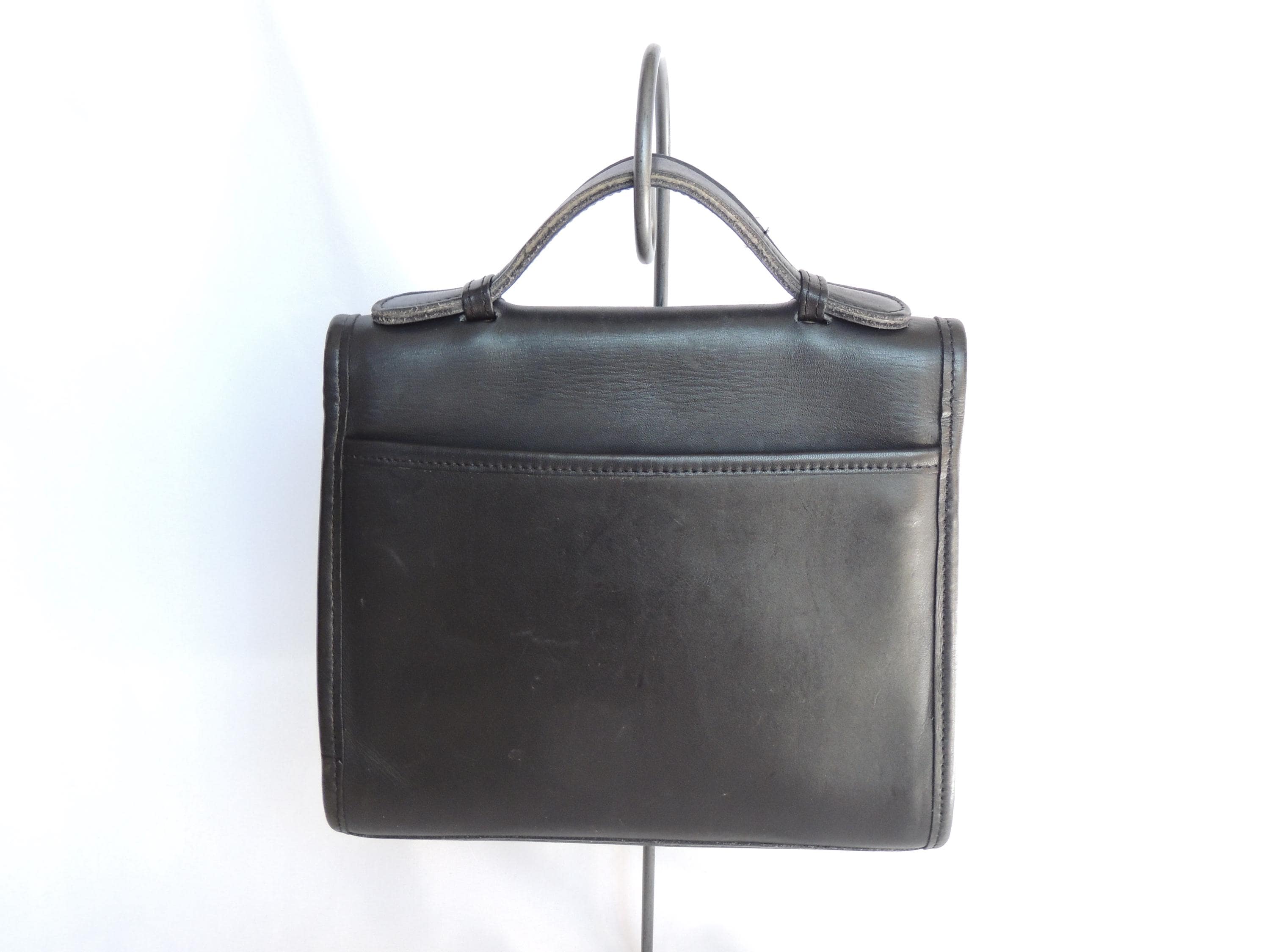 Vintage 1998 Black Coach Court Bag Black Leather Shoulder