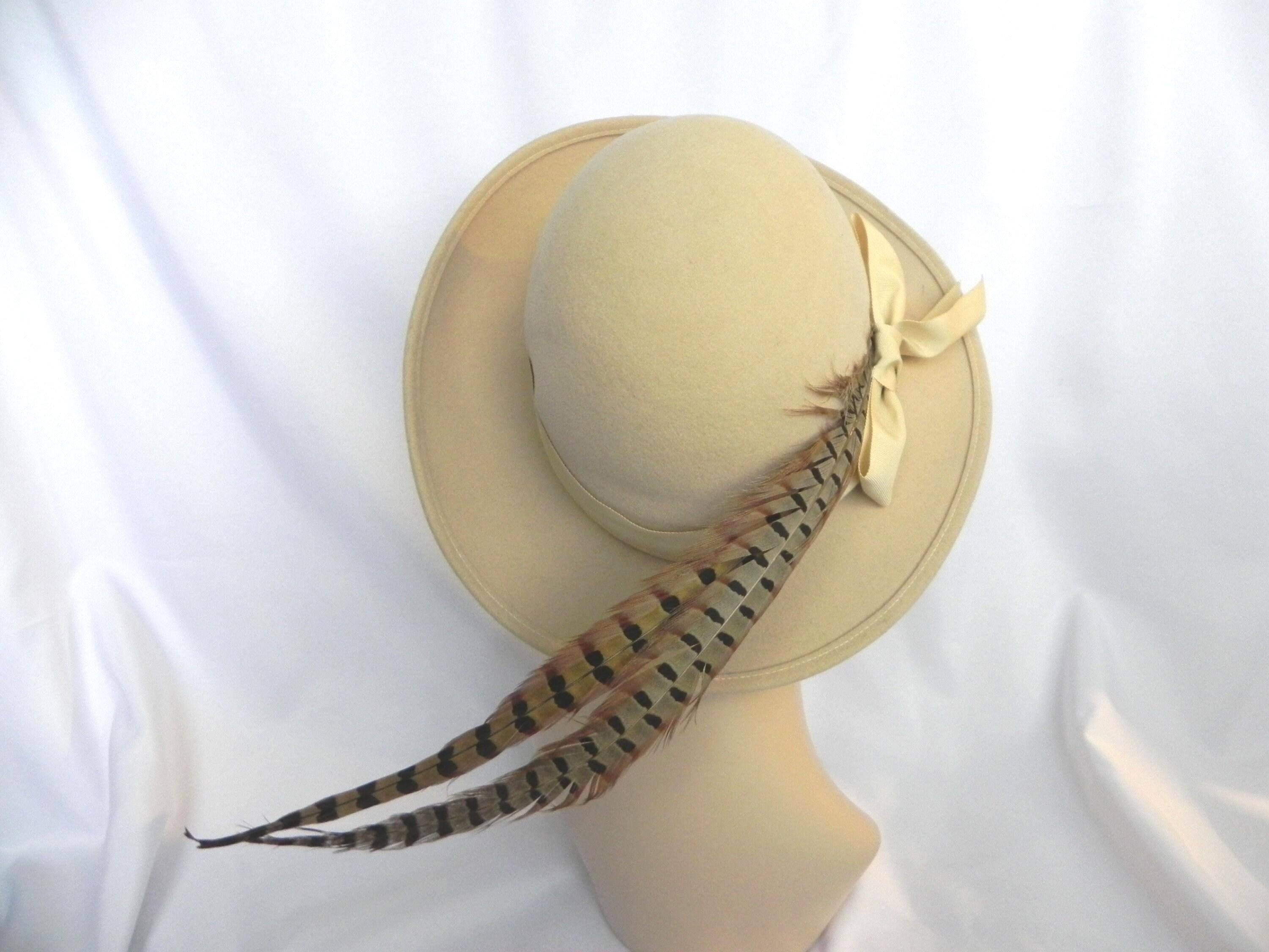 Womens Vintage Frank Olive  100% Wool Brimmed Fancy Hat Vintage 1960s Frank Olive Black Wide Brimmed Hat W/ Brown  main image 4