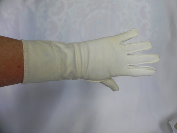 Ivory Off White Long Vintage Dress Gloves Evening… - image 1