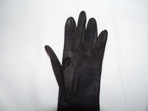 Vintage Long Black Stretch Nylon Opera Gloves For… - image 7