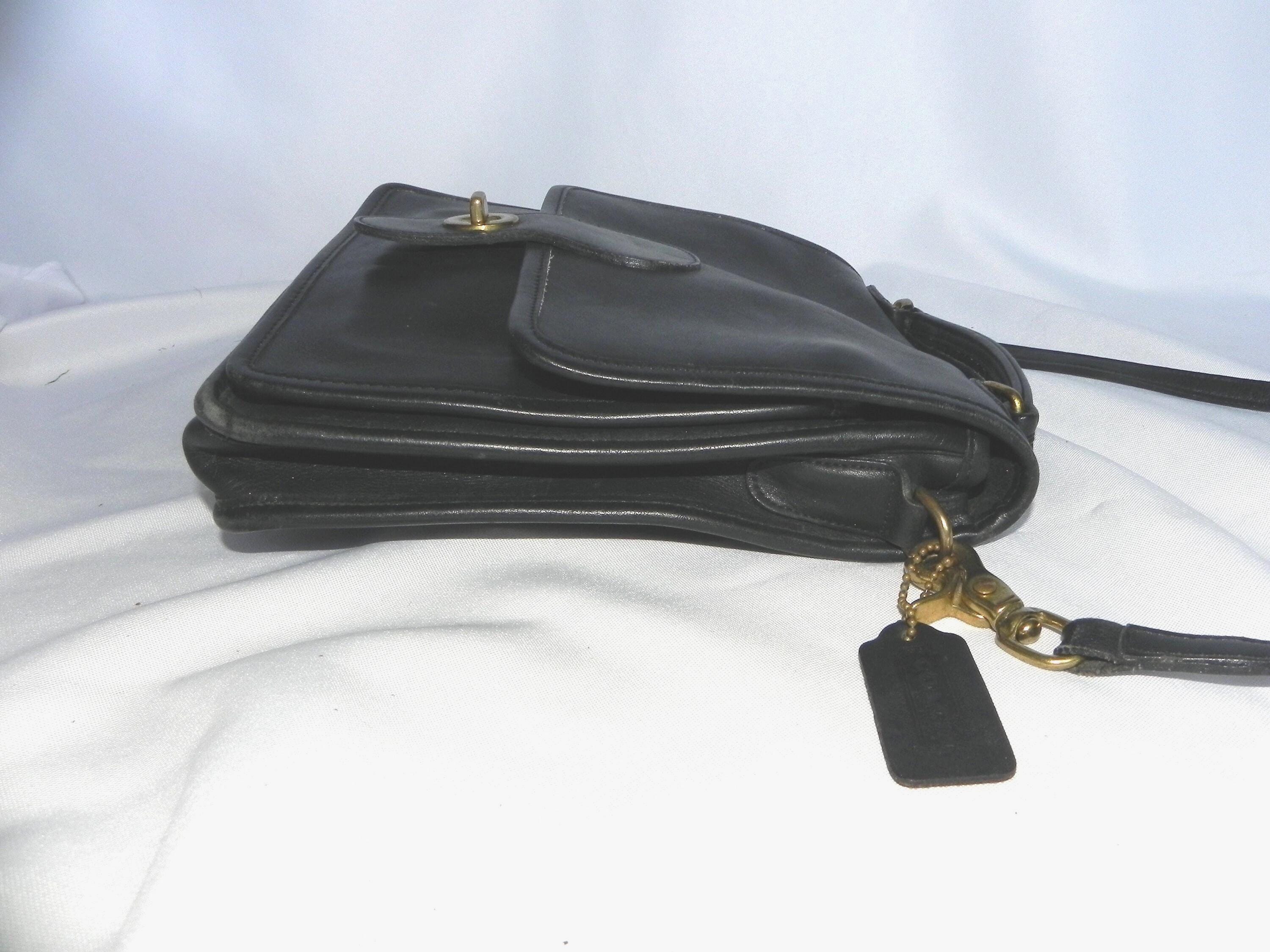 Coach Vintage Black Station Leather Crossbody Bag Shoulder Bag