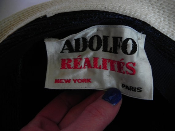 Vintage Adolfo Realites Crushed Black/Navy Blue a… - image 6