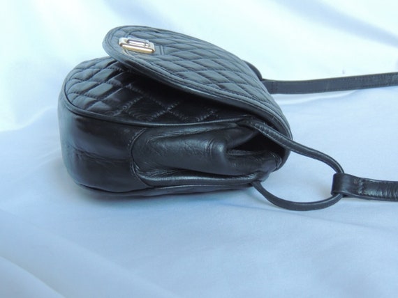 Vintage Judith Leiber Black Quilted Leather Shoul… - image 4