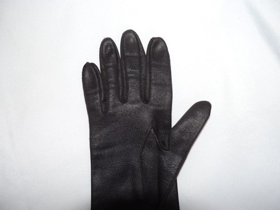 Vintage Long Black Stretch Nylon Opera Gloves For… - image 6