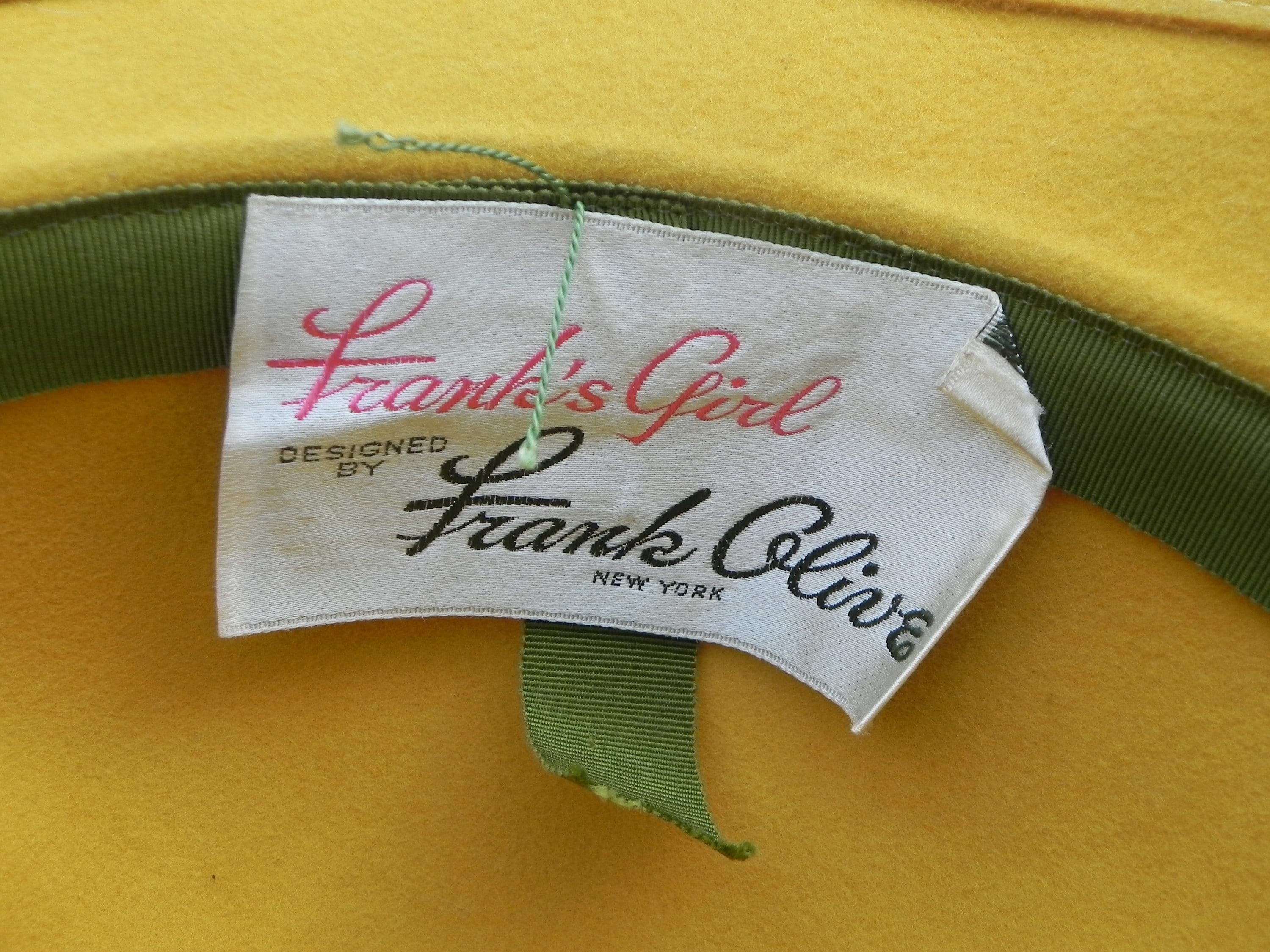 Vtg 60\'s Frank Olive Frank\'s Girl Hat Safari Bucket Hat Woolen‎ Felt Cream Women main image 4