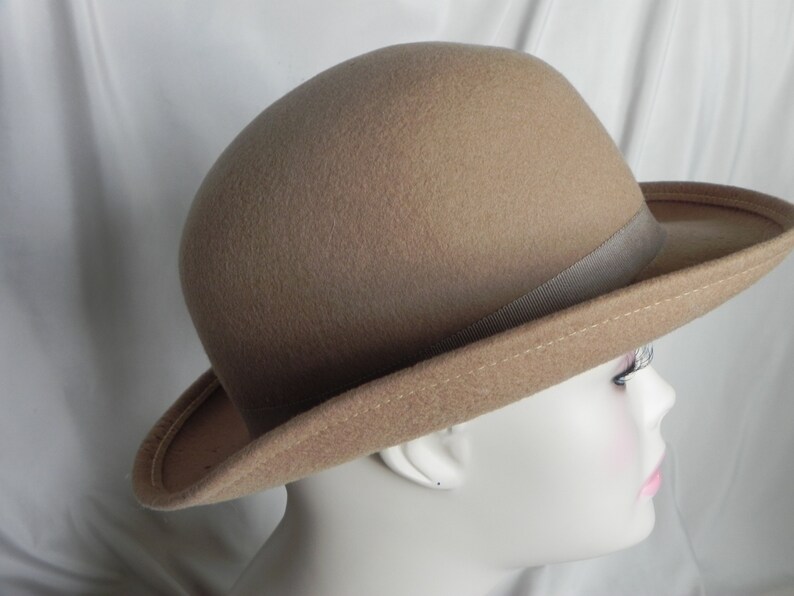Camel Color/gold Wool Felt Fedora Bowler Hat Derby Hat by Etsy