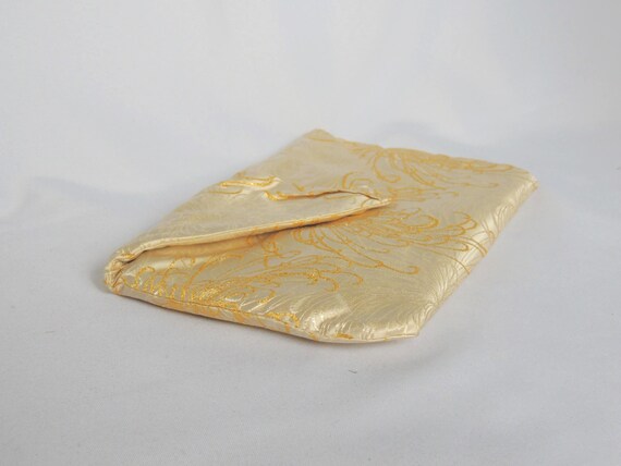 Vintage Coblentz Ivory and Gold Jacquard Fabric Clutch Purse Evening Bag by Coblentz Original View 4
