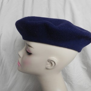 Sombrero de boina Kangol Vintage de lana Azul Marino Chic imagen 4