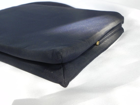 Black Silk Crown Lewis Handbag Purse Mid Century … - image 3