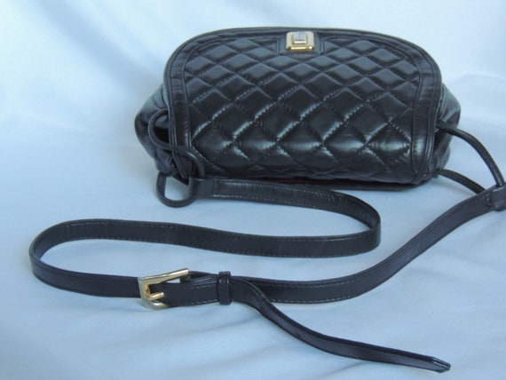 Vintage Judith Leiber Black Quilted Leather Shoul… - image 7