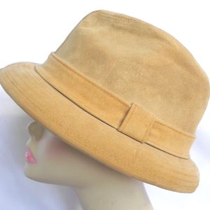 Vintage Stetson Tan Suede Men&#39;s Fedora Hat with Hat Box