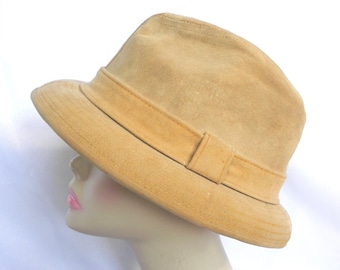 Vintage Stetson Tan Suede Men's Fedora/Trilby Hat with Hat Box