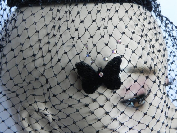 Black Open Crown Pillbox Hat Dress Hat Easter Sun… - image 7