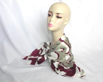 Lenço de seda quadrado grande vintage Valentino italiano