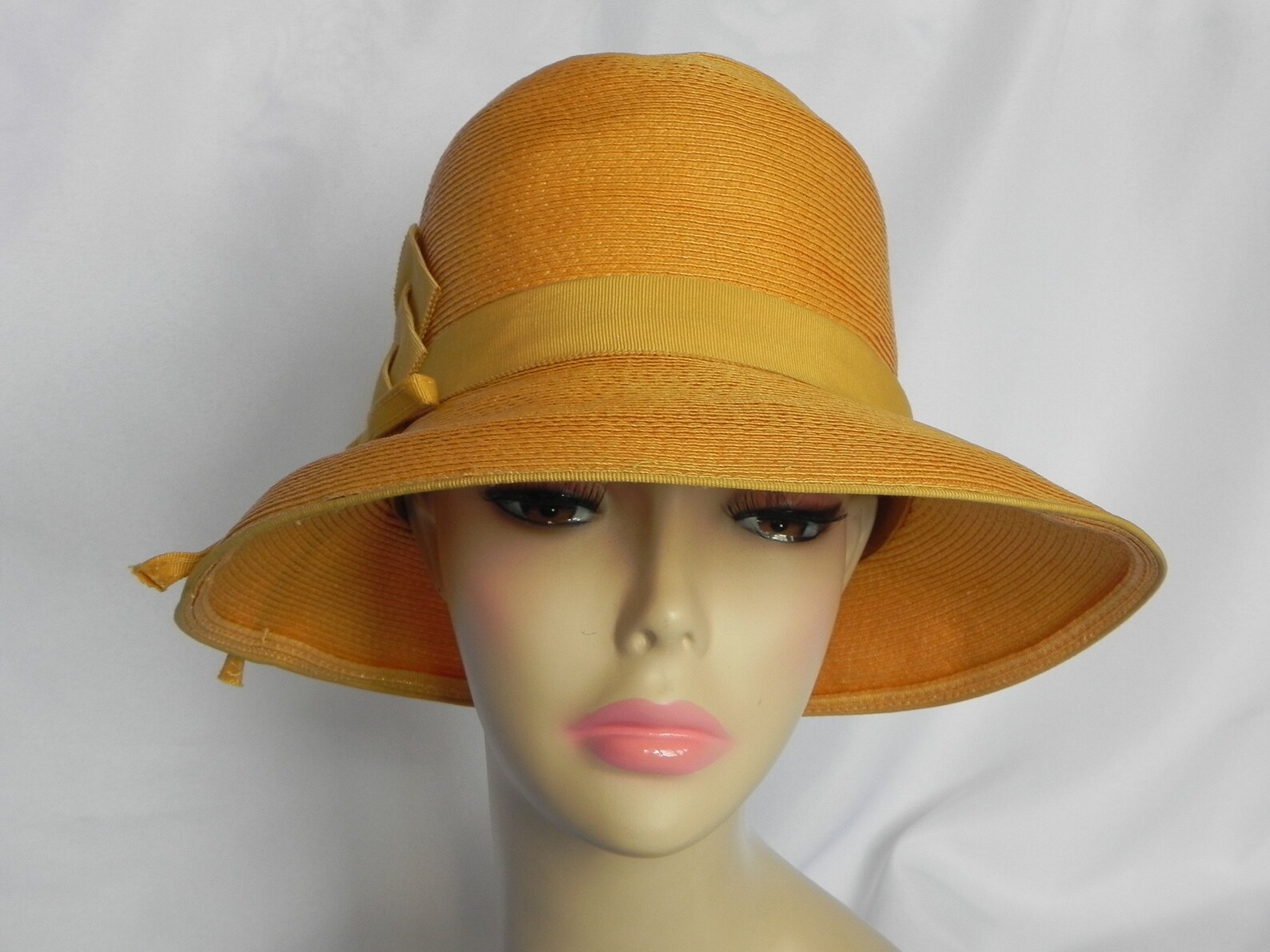 Yellow Gold Straw Synthetic Weave Bucket Hat Dress Hat Fedora Etsy