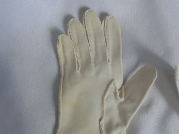 Ivory Off White Long Vintage Dress Gloves Evening… - image 7