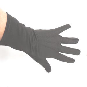 Vintage Short Black Nylon Dress Gloves Formal Gloves Evening Gloves Wedding Gloves Prom Gloves Tea Party Gloves