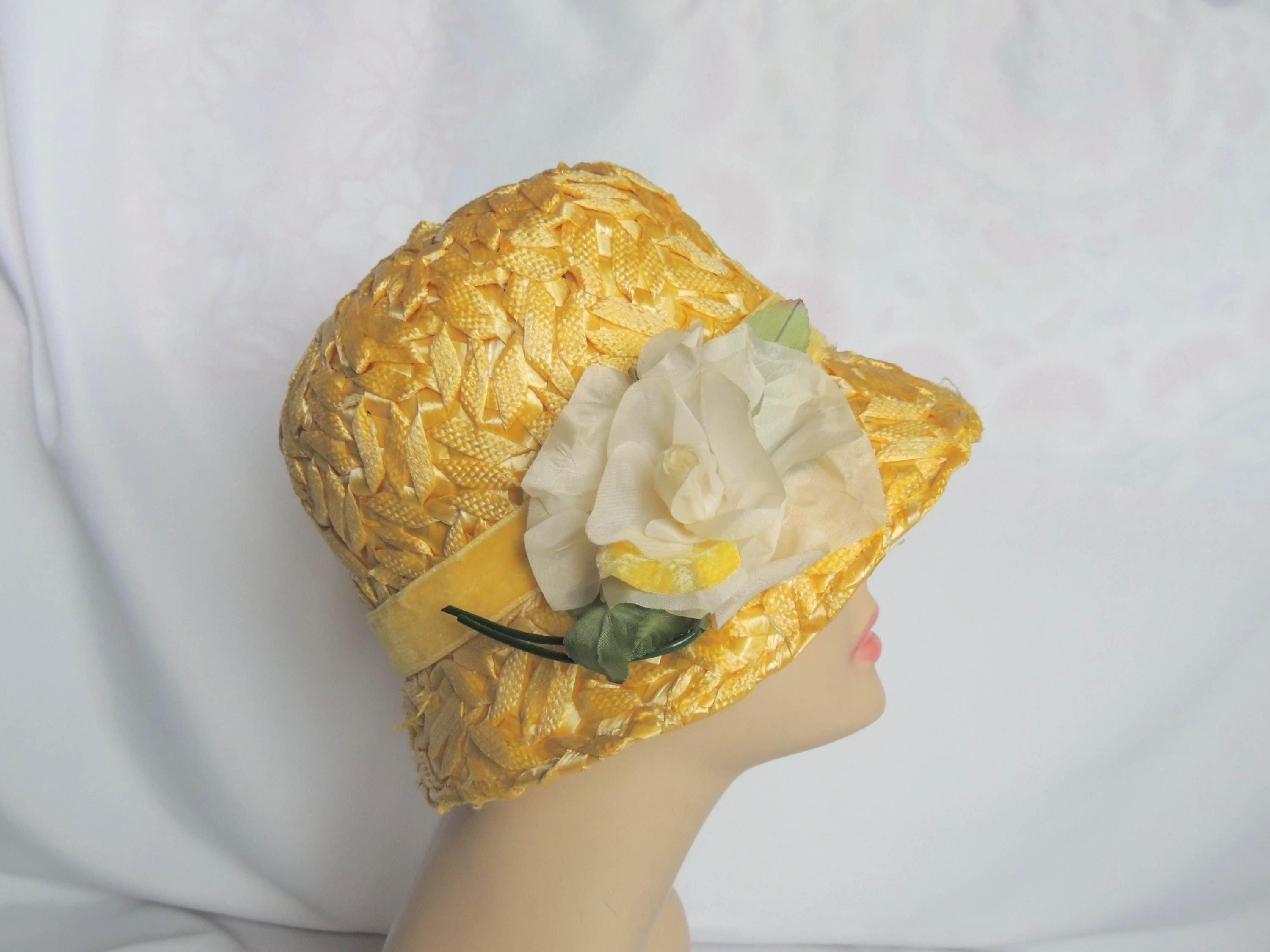 A111 Vintage Hattitude Silk Cloche Hat in Olive w/ Blue & Pink Accents Women main image 2