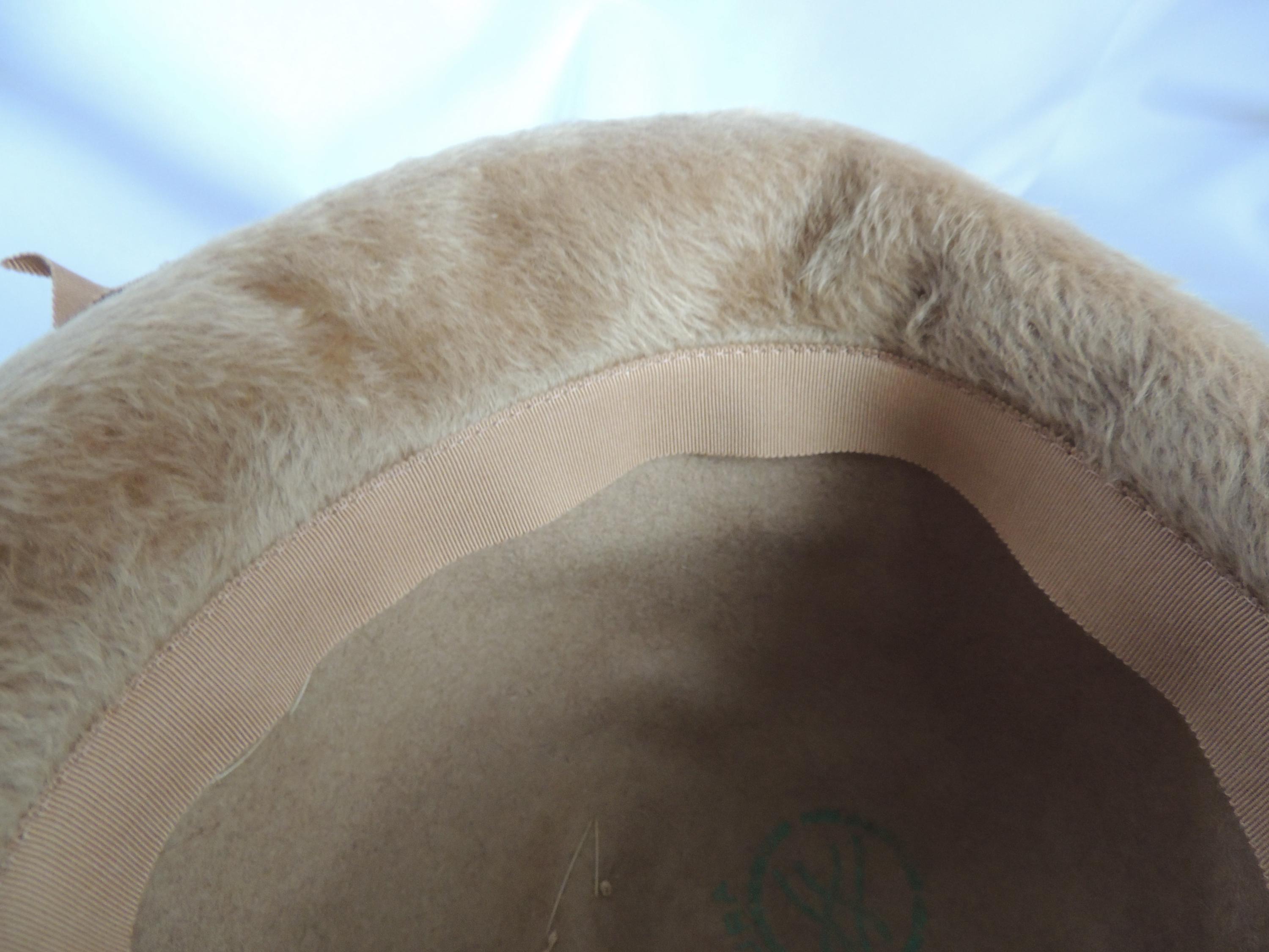Vintage Betmar Wool Felt Cloche Hat Camel Tan Fur Pom Pom Accents 1960s 70s EUC Vintage Betmar Camel Color/tan Felted Fur Cloche Hat Dress  main image 2