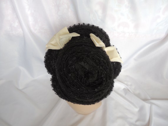 Vintage Black Lampshade Hat Bucket Hat Dress Hat … - image 5