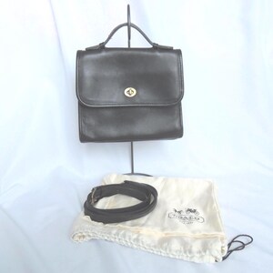 Vintage 1998 Black Coach Court Bag Black Leather Shoulder Bag