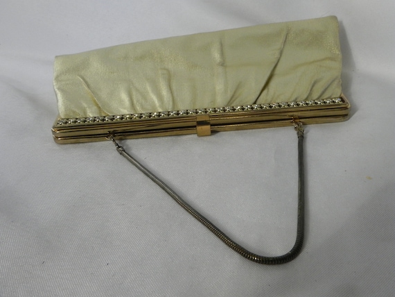 Gold Lame' Harry Levine Clutch Purse Evening Bag … - image 3