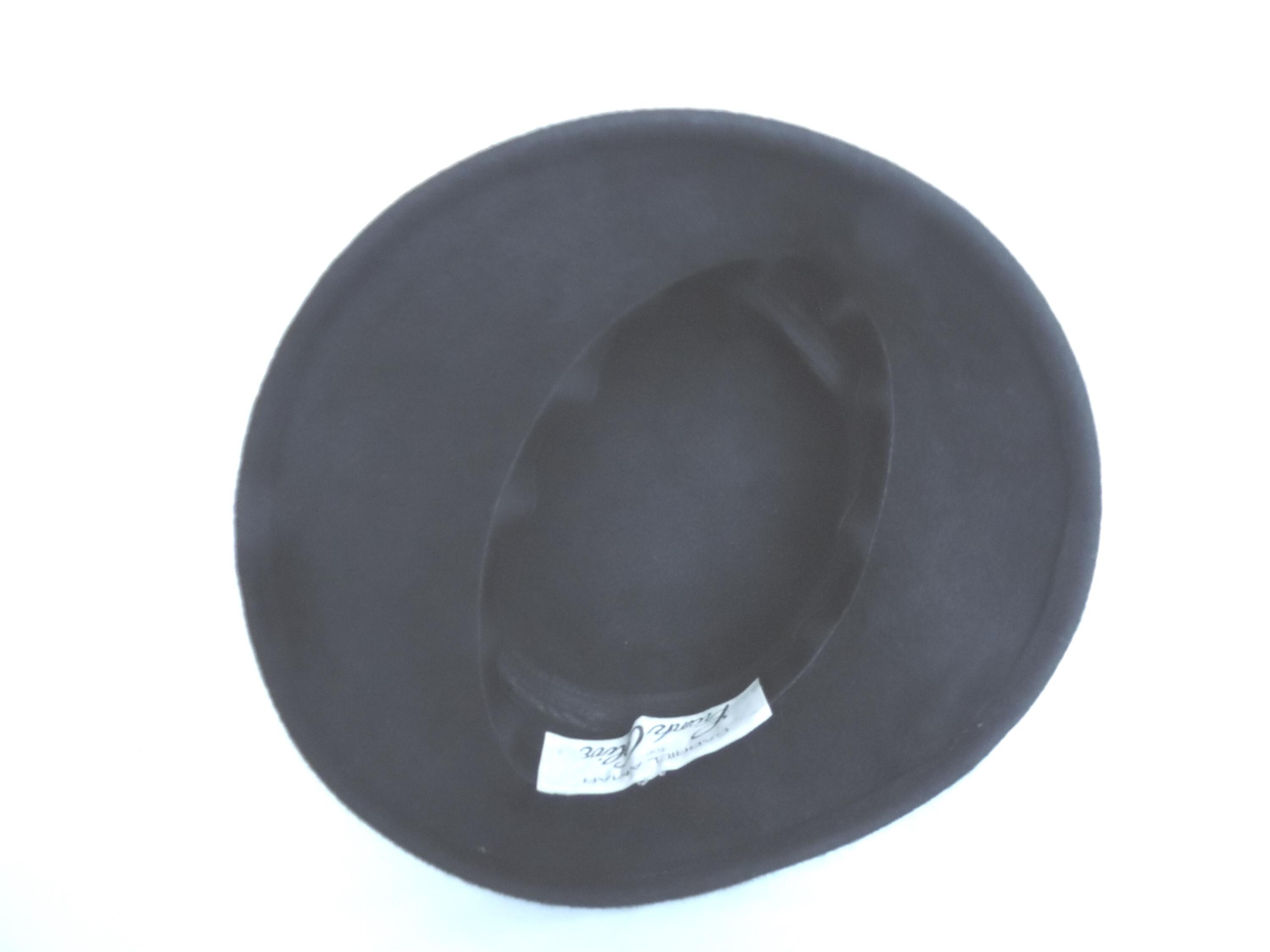 Vintage Frank Olive Black Wool Cloche Hat Gabriel Amar Designer Womens Vintage Frank Olive Black Wool Felt Asymmetrical Bucket Hat  main image 2