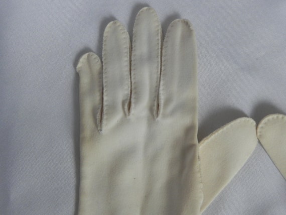 Ivory Off White Long Vintage Dress Gloves Evening… - image 4