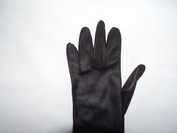 Vintage Long Black Stretch Nylon Opera Gloves For… - image 4