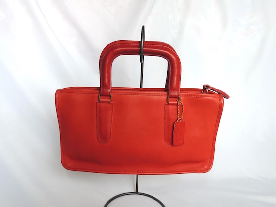 Vintage Bonnie Cashin for Coach Red Leather Slim Satchel Top