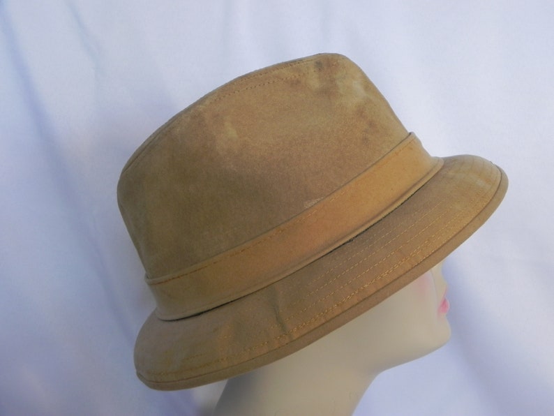 Vintage Stetson Tan Suede Men's Fedora Hat With Hat Box Etsy