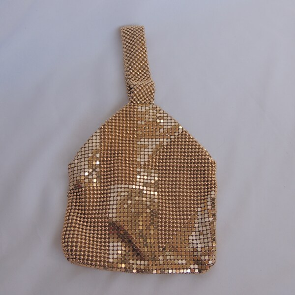 Vintage Gold Mesh and Beaded Evening Bag Handbag Purse by Y & S for Prom, Weddings or a Night Out on the Town