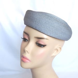 Vintage Light Blue Straw Pillbox Hat Dress Hat Church Hat Sunday Hat Easter Hat Formal Hat by McHenry&#39;s, Nashville