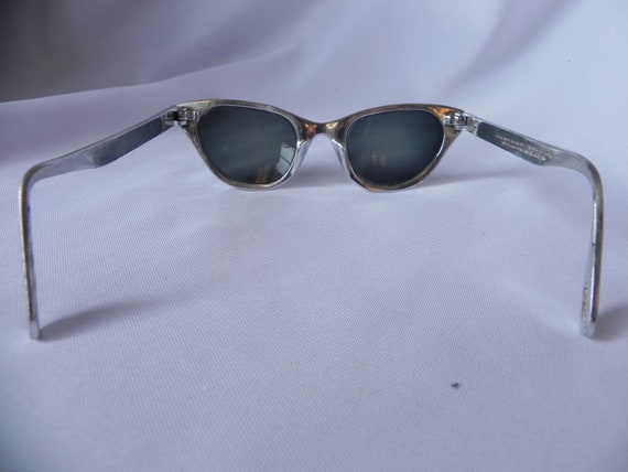 Chrome Silver Cat Eye Sun Glasses By Tura with Si… - image 4