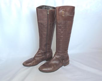 Vintage bruine leren rijlaarzen Etienne Aigner, maat 7 1/2 M