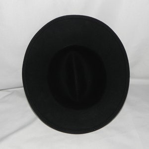 Black Wool Felt Unisex Gamblers Hat Bolero Hat Wide Brim Hat Safari Hat image 5