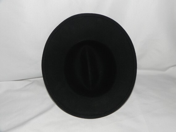 Black Wool Felt Unisex Gamblers Hat Bolero Hat Wi… - image 5