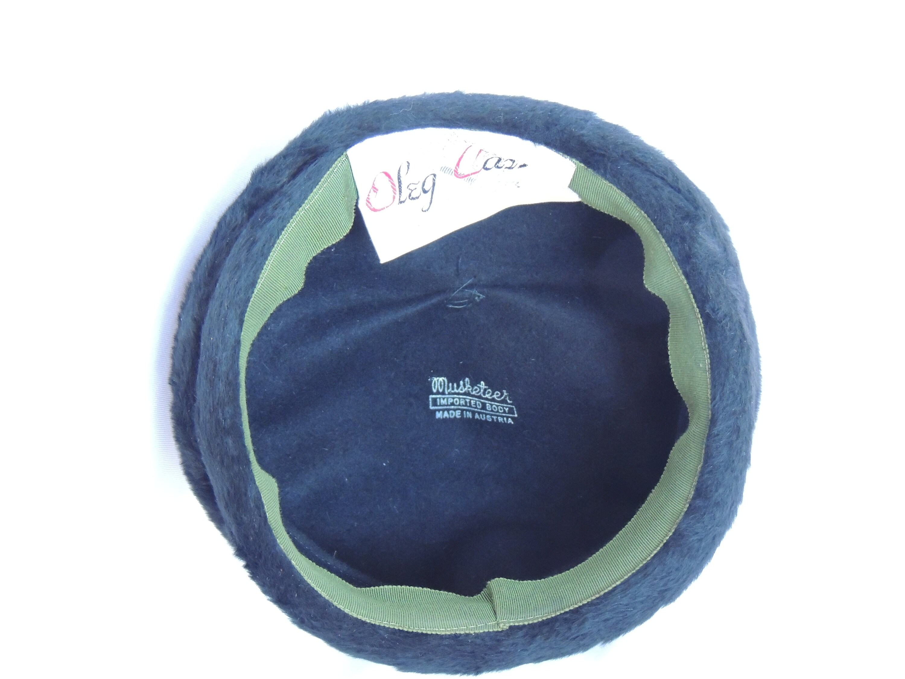 Vintage Oleg Cassini Black Felted Fur Cloche/beanie Style 
