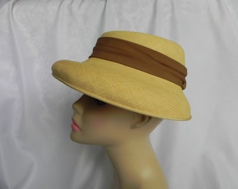 1940's Vintage Straw Panama Style Knox Hat Fedora Hat Sun Hat