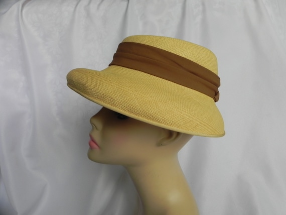 1940's Vintage Straw Panama Style Knox Hat Fedora