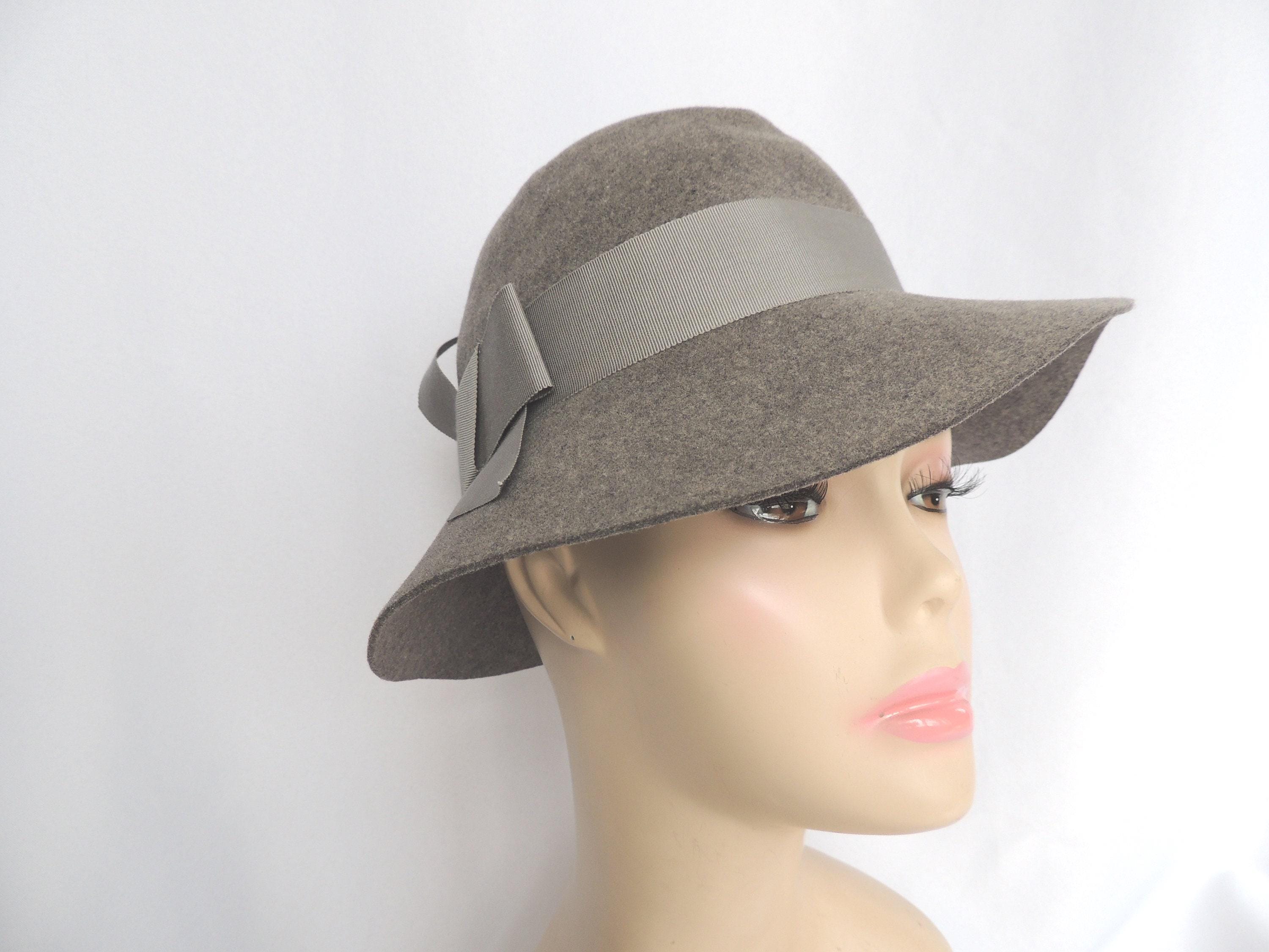 Vintage Frank Olive Gray Wool Felt Fedora/bucket/cloche  display picture 1