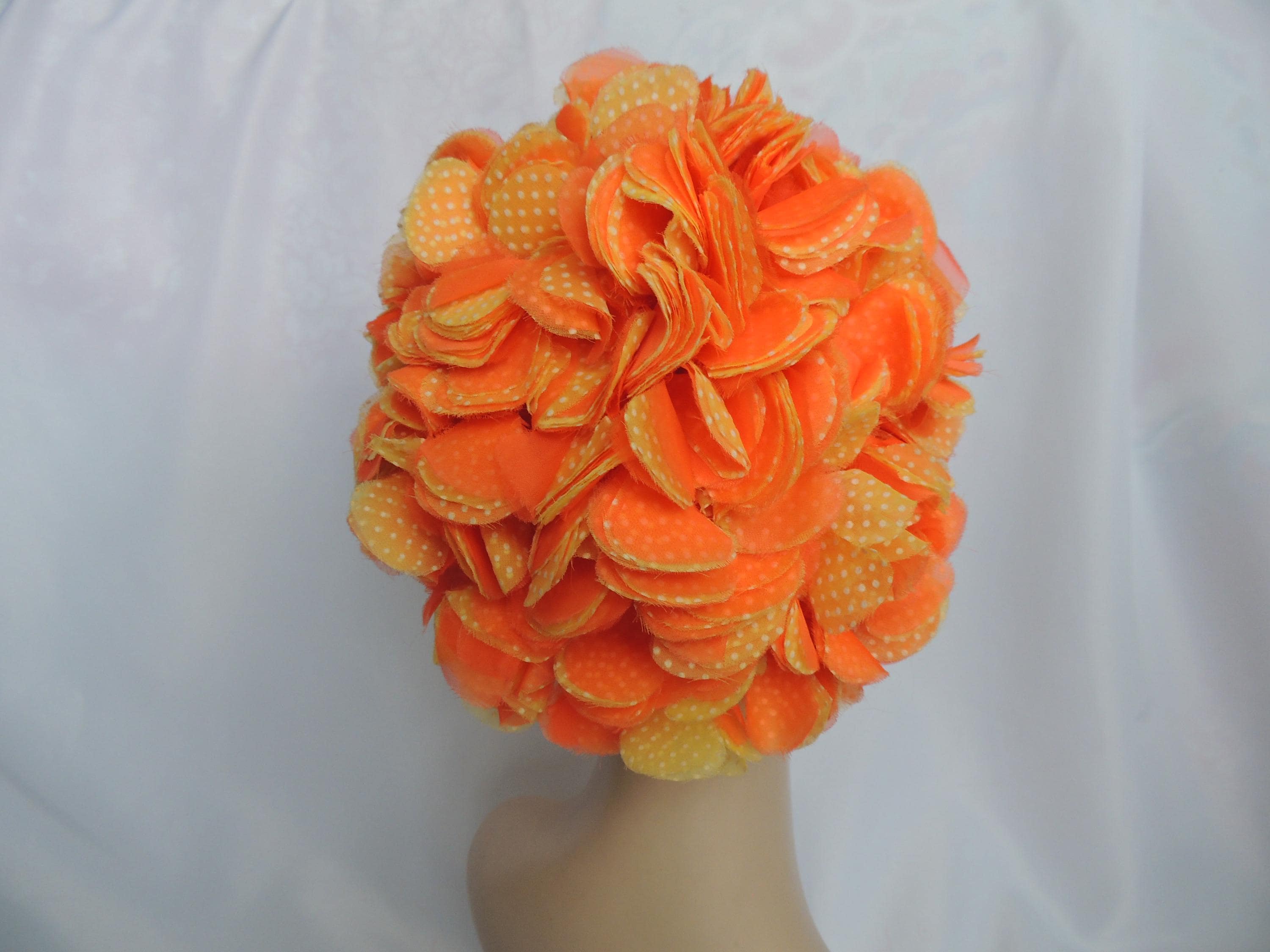 Mr Kent Original Turban Vintage Hat Orange Women MCM Mid Century Retro 60s Vintage Yellow and Orange MCM Mid Century Modern Turban Hat  main image 2