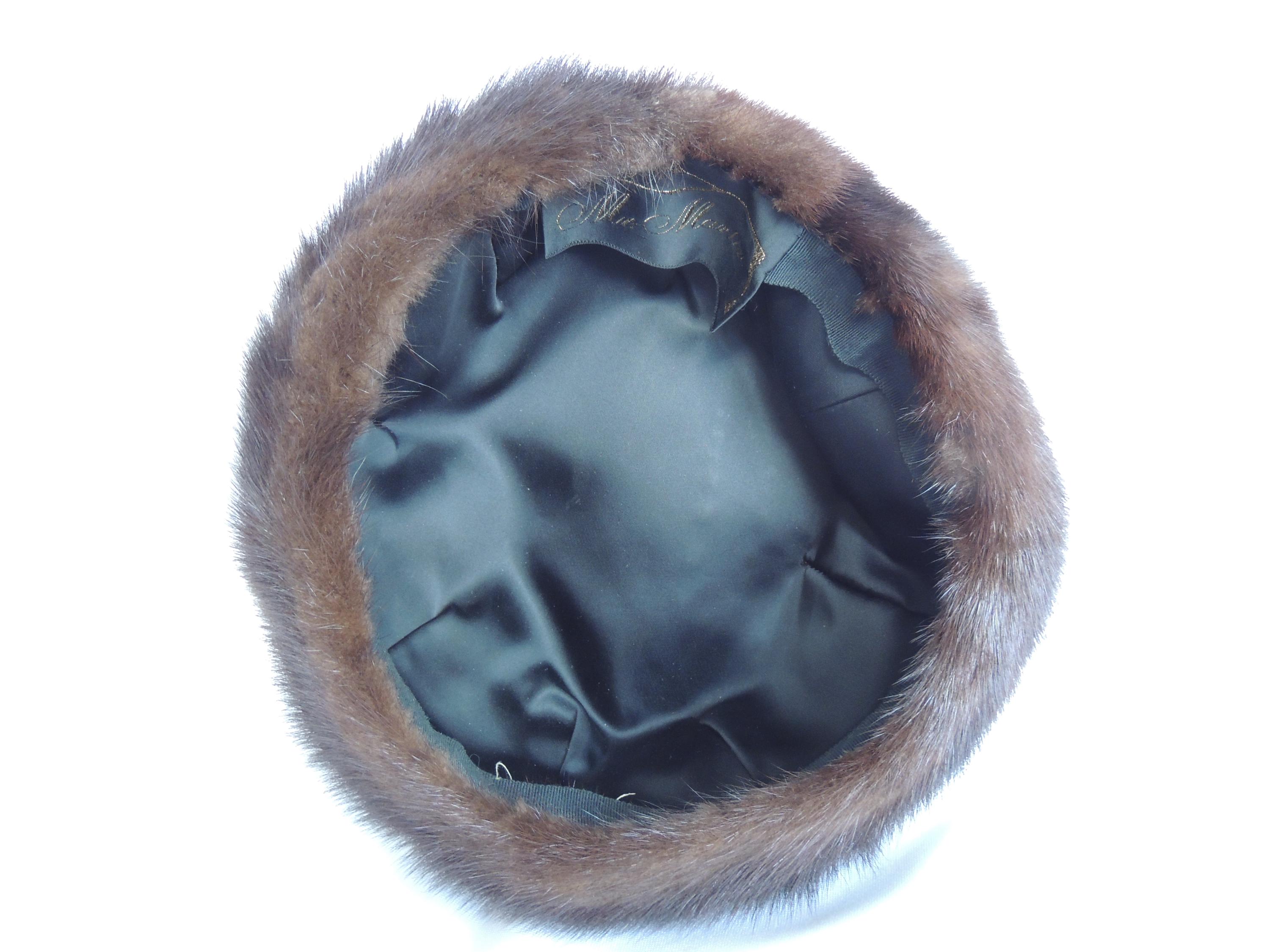 Mr Leonard Mink Fur Hat With Feather Brown Kaycee Brown Mink Equestrian Hat: FurHatWorld main image 2