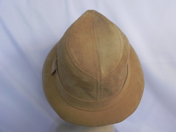 Vintage Stetson Tan Suede Men's Fedora Hat with H… - image 3