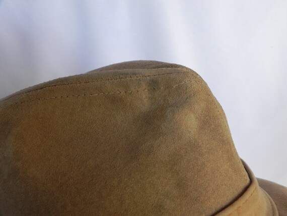 Vintage Stetson Tan Suede Men's Fedora Hat with H… - image 9