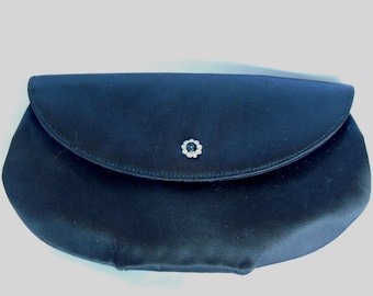 Bolso de mano pequeño vintage de seda negra para noche de Ronay