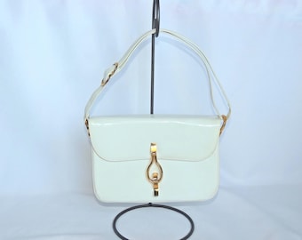 Vintage witte lakleren handtas van Robert Bastibed